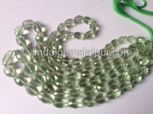 Green Amethyst Faceted Barrel Shape Beads